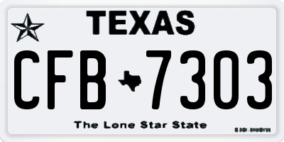 TX license plate CFB7303