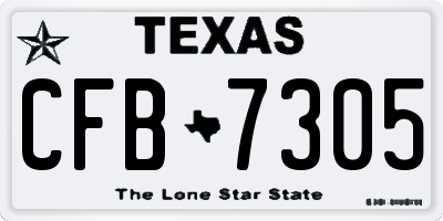 TX license plate CFB7305