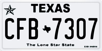 TX license plate CFB7307