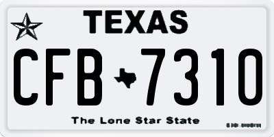 TX license plate CFB7310