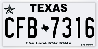 TX license plate CFB7316