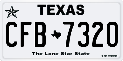 TX license plate CFB7320