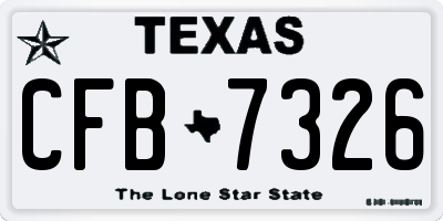 TX license plate CFB7326