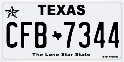TX license plate CFB7344