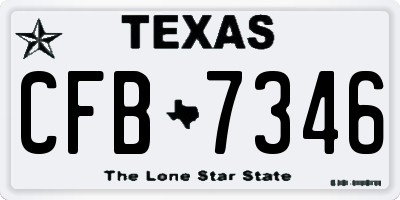 TX license plate CFB7346