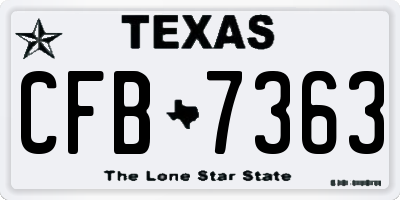 TX license plate CFB7363