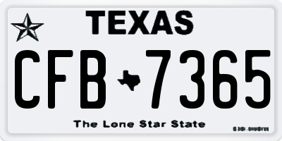 TX license plate CFB7365