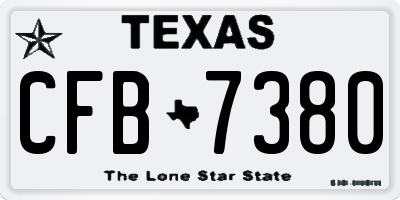 TX license plate CFB7380