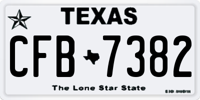 TX license plate CFB7382