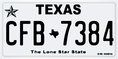 TX license plate CFB7384