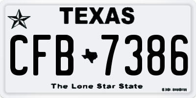TX license plate CFB7386