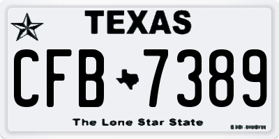 TX license plate CFB7389