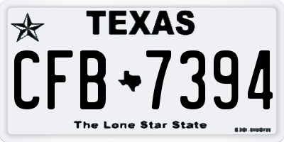 TX license plate CFB7394
