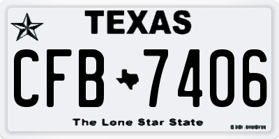 TX license plate CFB7406