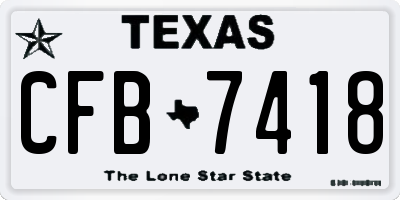 TX license plate CFB7418