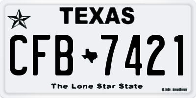 TX license plate CFB7421