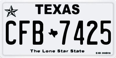 TX license plate CFB7425