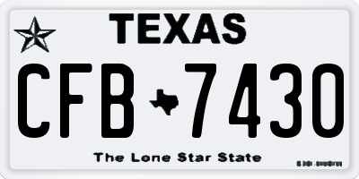 TX license plate CFB7430
