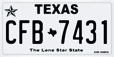 TX license plate CFB7431