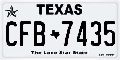 TX license plate CFB7435