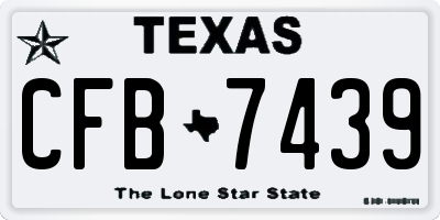 TX license plate CFB7439