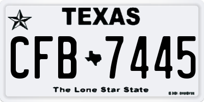 TX license plate CFB7445