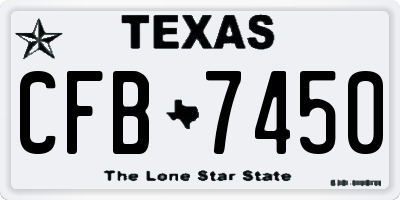TX license plate CFB7450