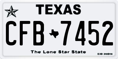 TX license plate CFB7452