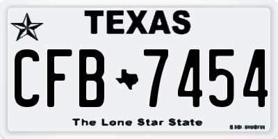 TX license plate CFB7454