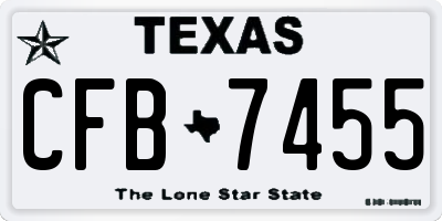 TX license plate CFB7455