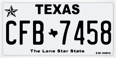 TX license plate CFB7458