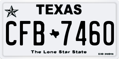 TX license plate CFB7460