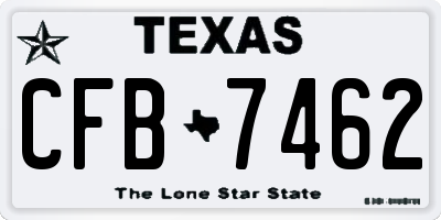 TX license plate CFB7462