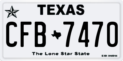 TX license plate CFB7470