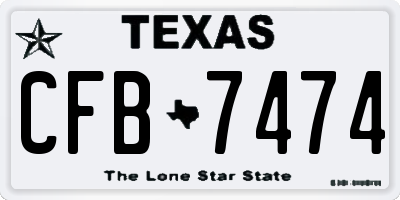 TX license plate CFB7474