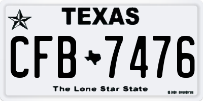 TX license plate CFB7476