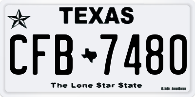 TX license plate CFB7480