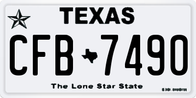 TX license plate CFB7490