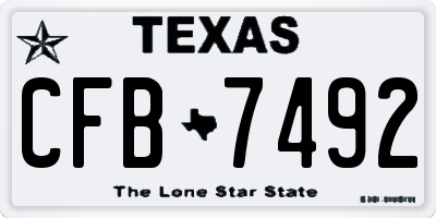 TX license plate CFB7492
