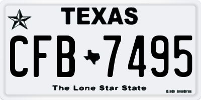 TX license plate CFB7495