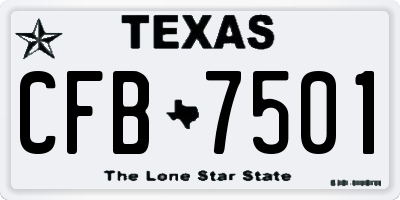 TX license plate CFB7501