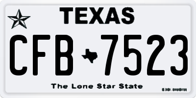 TX license plate CFB7523