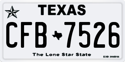TX license plate CFB7526