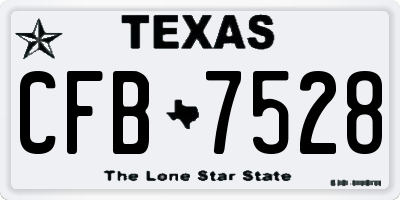 TX license plate CFB7528