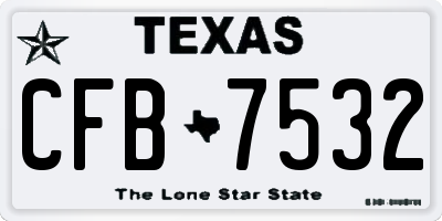 TX license plate CFB7532