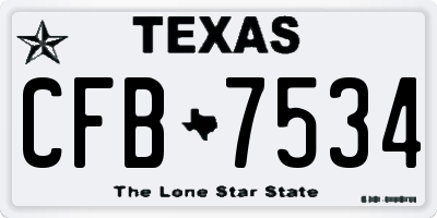 TX license plate CFB7534