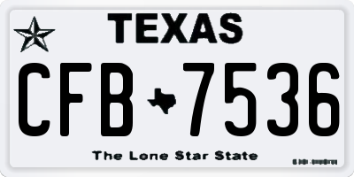TX license plate CFB7536