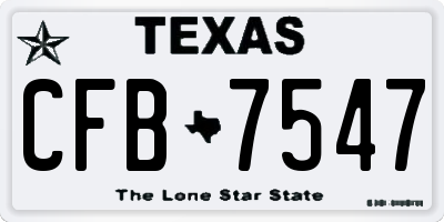 TX license plate CFB7547