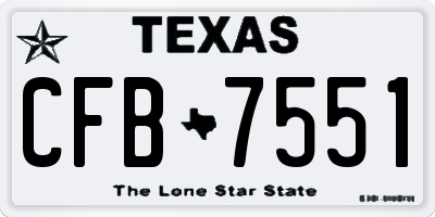 TX license plate CFB7551