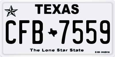 TX license plate CFB7559